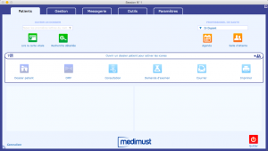 Page d'accueil du logiciel MédiMust